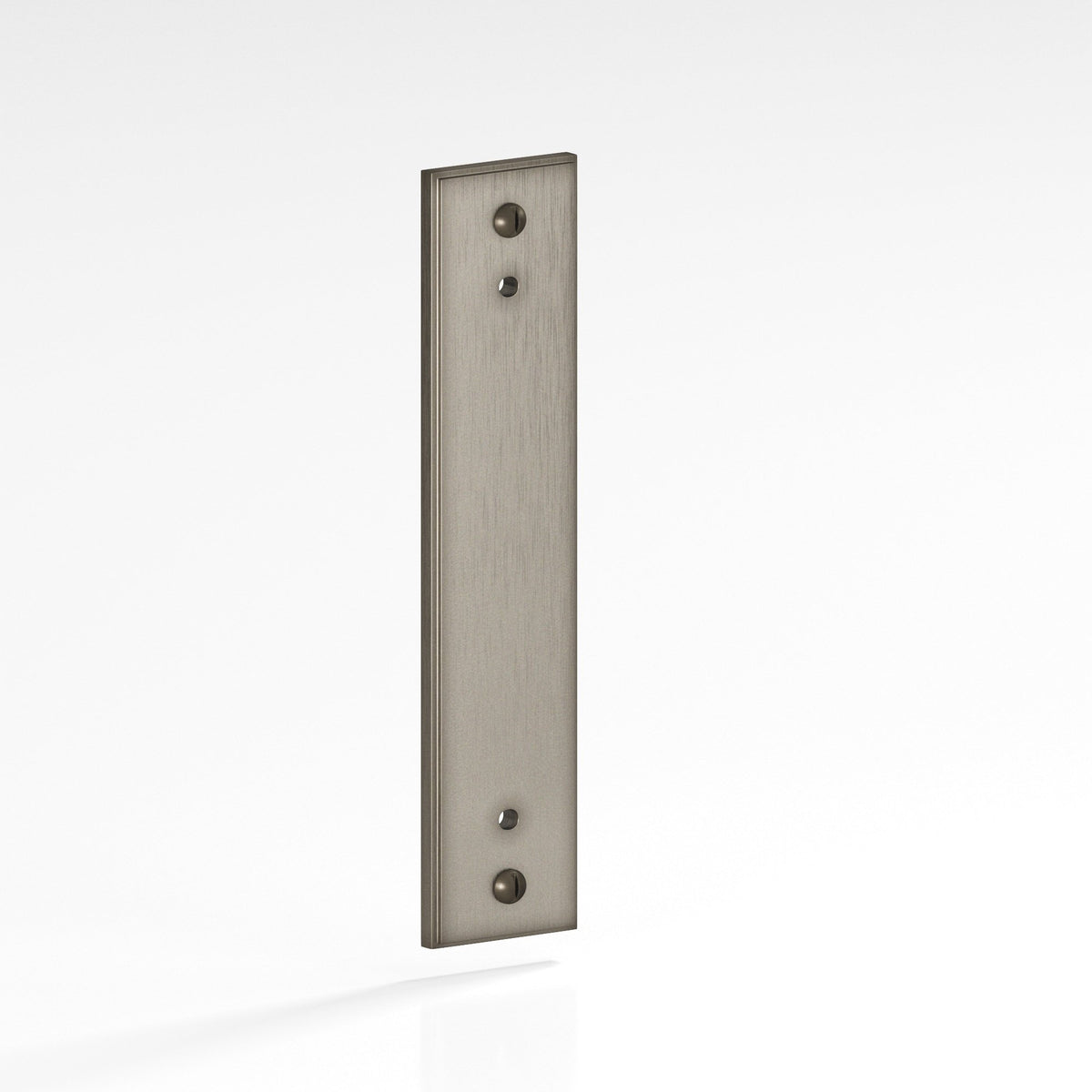 Colonial Bronze 9848 Stepped Rectangular Backplate with Exposed Screws, 3/4 in Wide, for 8-32 Screws - Matte Pewter