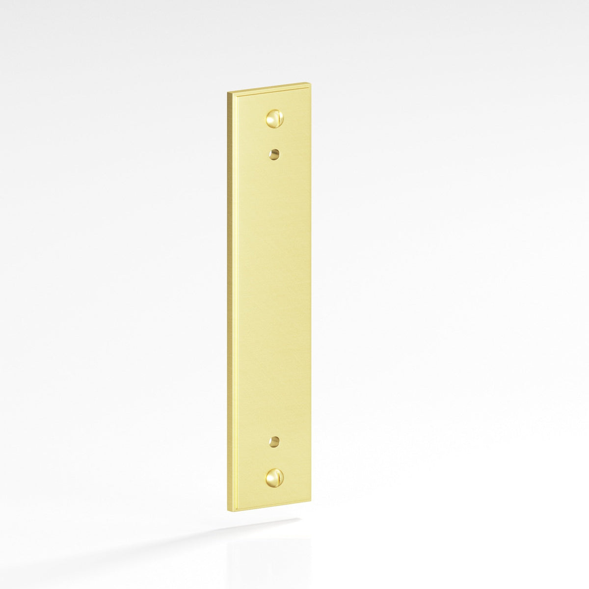 Colonial Bronze 9849 Stepped Rectangular Backplate with Exposed Screws, 2 in Wide, for 8-32 Screws - Matte Satin Brass