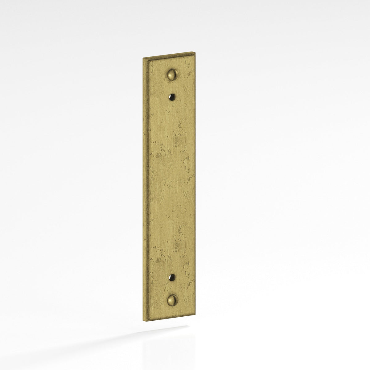 Colonial Bronze 9949 Stepped Rectangular Backplate with Exposed Screws, 1-1/4 in Wide, for 8-32 Screws - Distressed Antique Brass