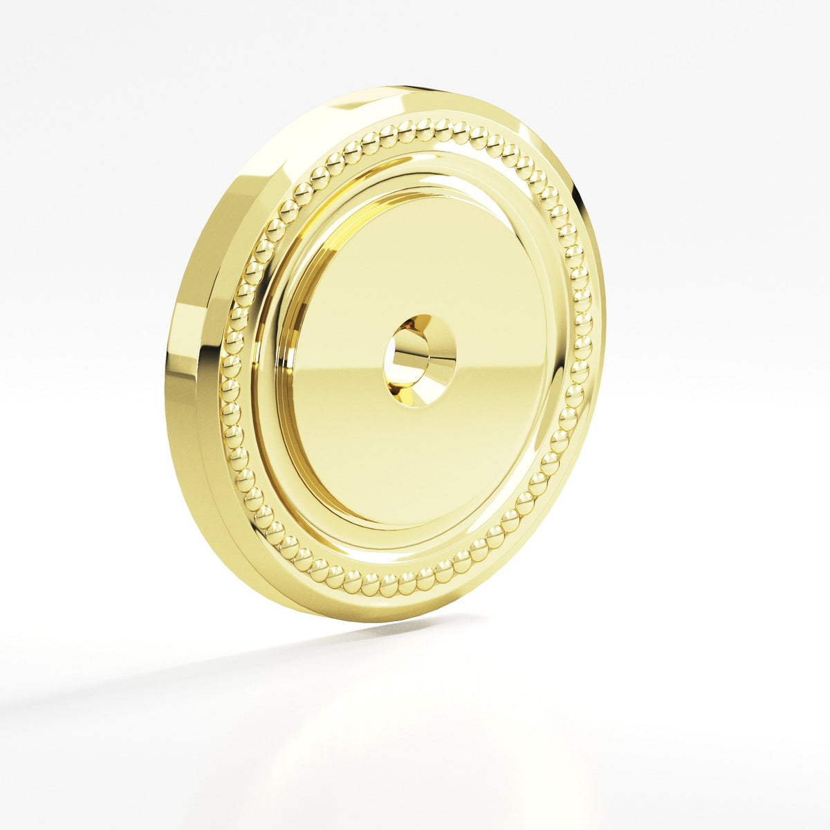 Colonial Bronze B203 Beaded Round Backplate, 1-1/2 in Diameter, for 8-32 Screw - Polished Brass