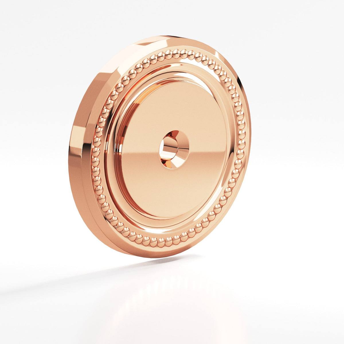 Colonial Bronze B203 Beaded Round Backplate, 1-1/2 in Diameter, for 8-32 Screw - Polished Copper