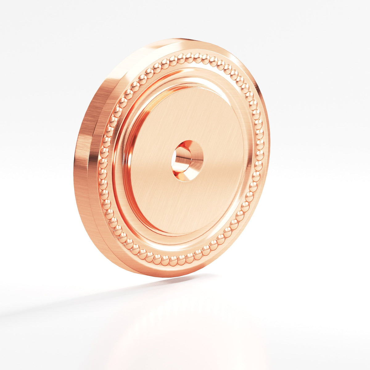 Colonial Bronze B203 Beaded Round Backplate, 1-1/2 in Diameter, for 8-32 Screw - Satin Copper