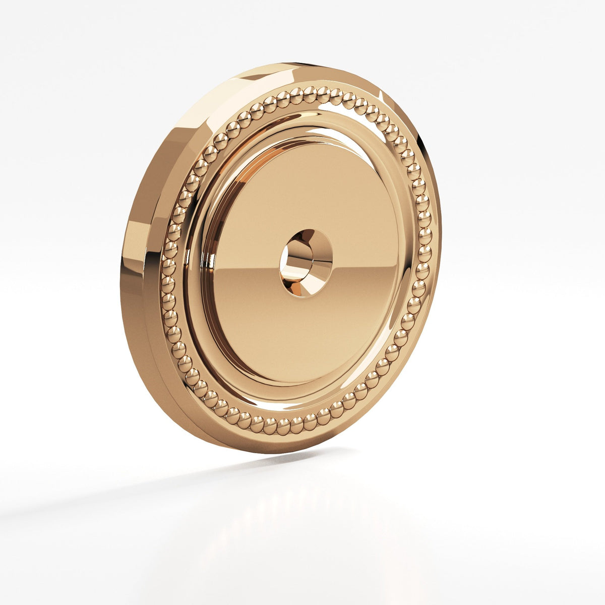 Colonial Bronze B203 Beaded Round Backplate, 1-1/2 in Diameter, for 8-32 Screw - Polished Bronze