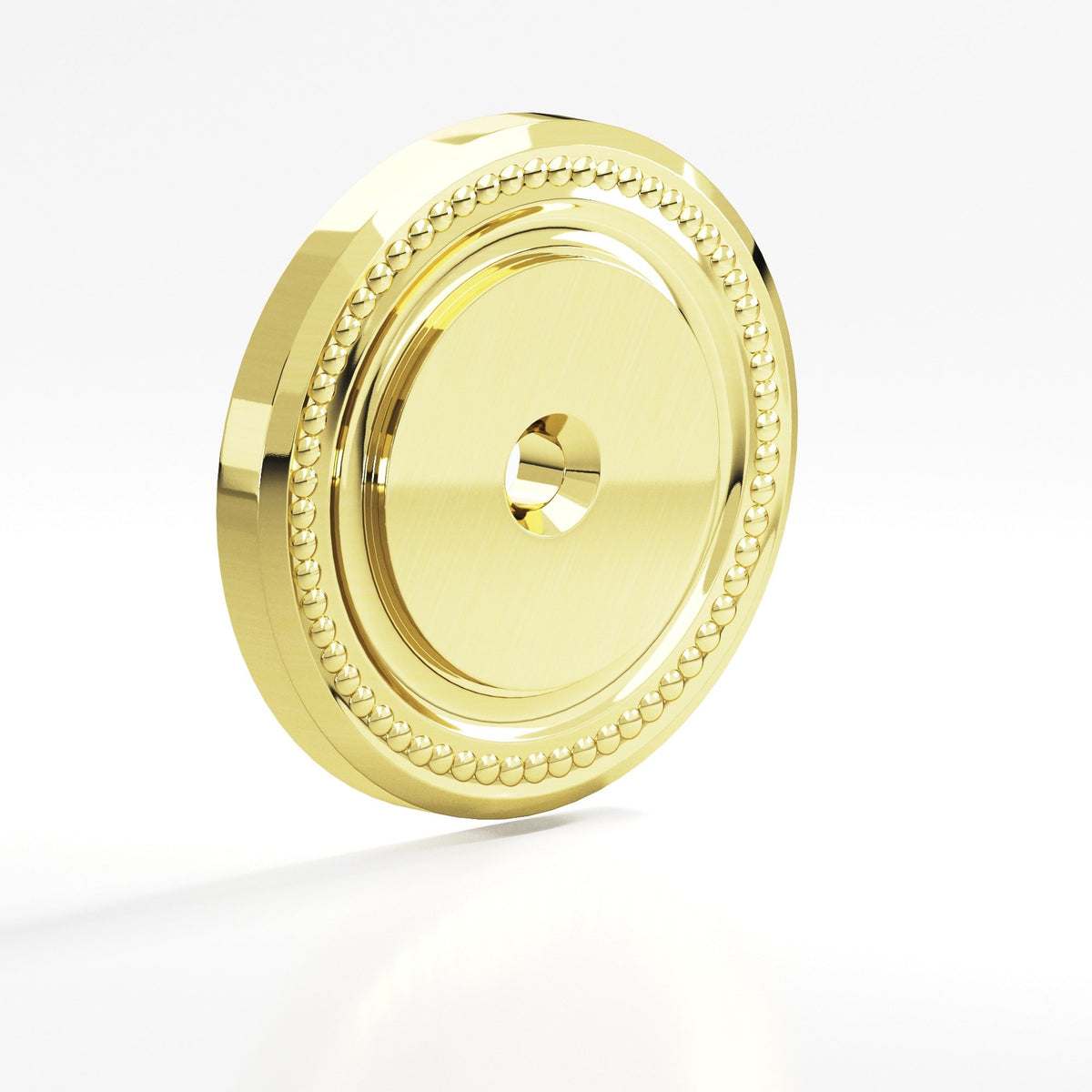 Colonial Bronze B203 Beaded Round Backplate, 1-1/2 in Diameter, for 8-32 Screw - Unlacquered Polished Brass