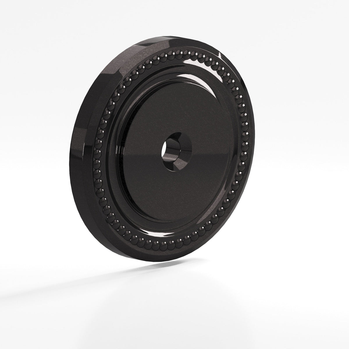 Colonial Bronze B203 Beaded Round Backplate, 1-1/2 in Diameter, for 8-32 Screw - Satin Black