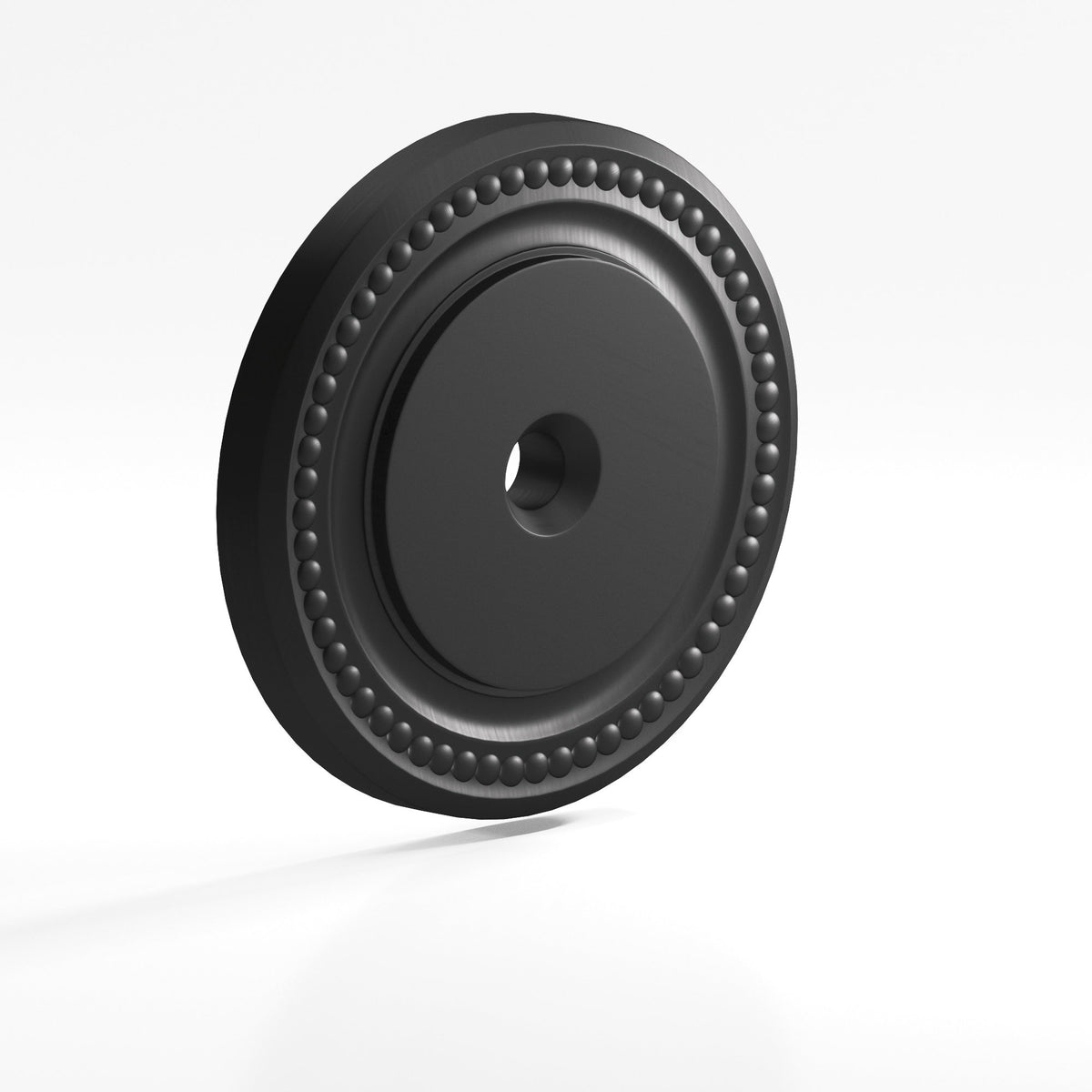 Colonial Bronze B9203 Beaded Round Backplate, 1-1/2 in Diameter, for 1/4-20 Screw - Matte Satin Black