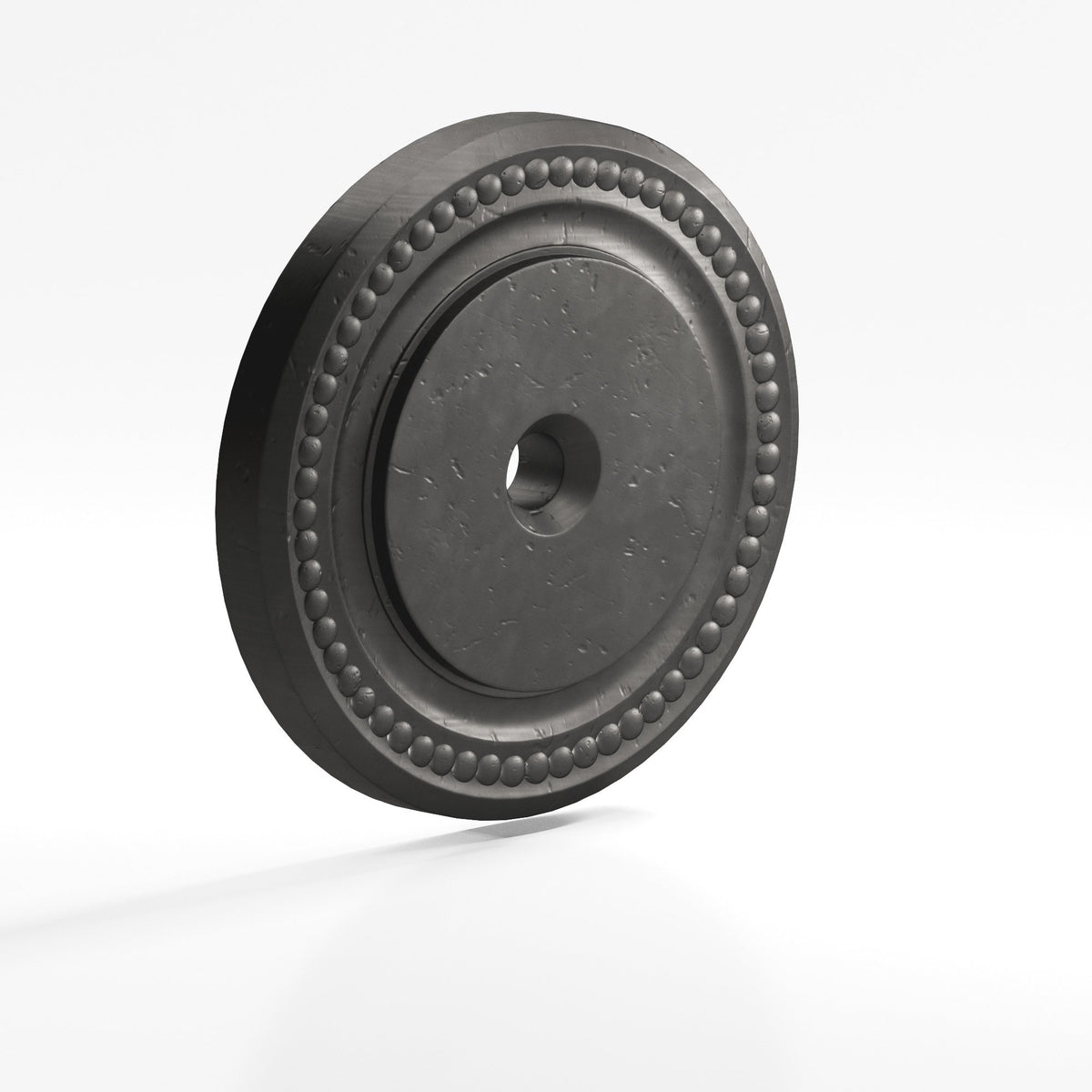 Colonial Bronze B9203 Beaded Round Backplate, 1-1/2 in Diameter, for 1/4-20 Screw - Distressed Satin Black