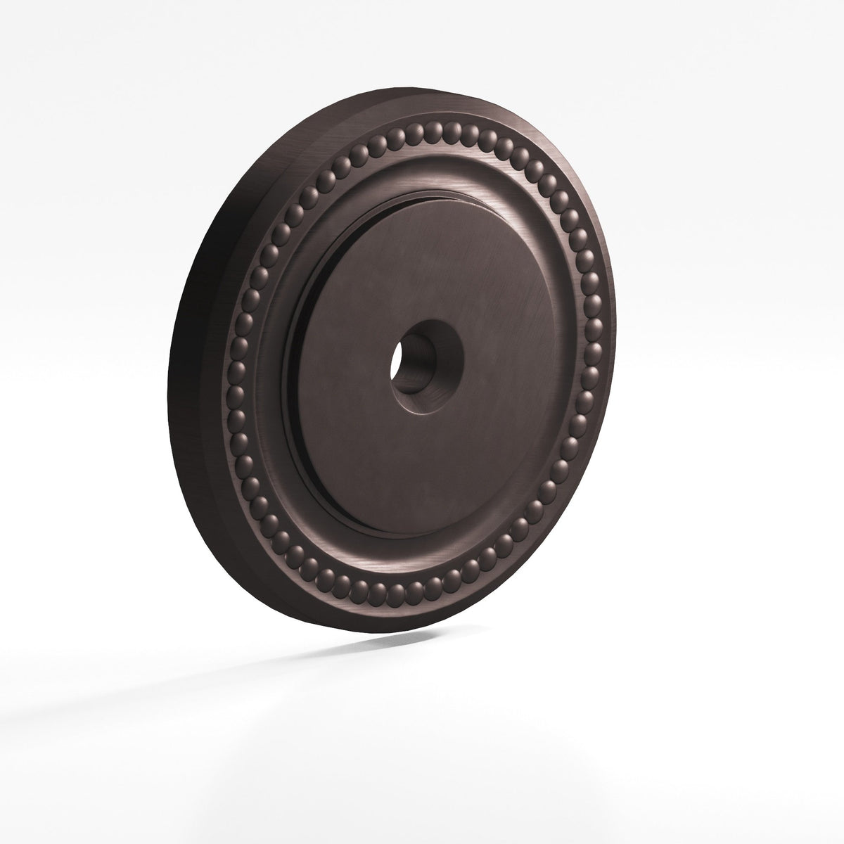 Colonial Bronze B9203 Beaded Round Backplate, 1-1/2 in Diameter, for 1/4-20 Screw - Matte Dark Statuary Bronze