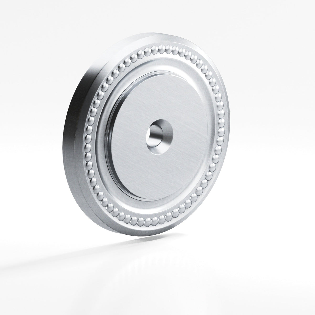 Colonial Bronze B203 Beaded Round Backplate, 1-1/2 in Diameter, for 8-32 Screw - Satin Chrome