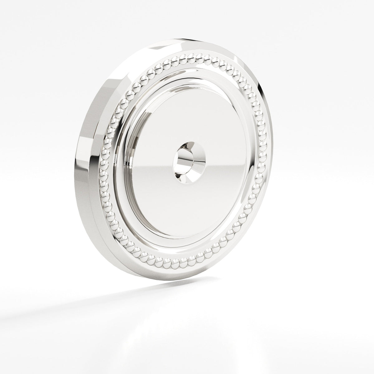 Colonial Bronze B203 Beaded Round Backplate, 1-1/2 in Diameter, for 8-32 Screw - Polished Nickel