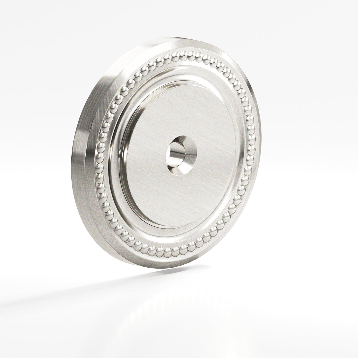 Colonial Bronze B203 Beaded Round Backplate, 1-1/2 in Diameter, for 8-32 Screw - Satin Nickel
