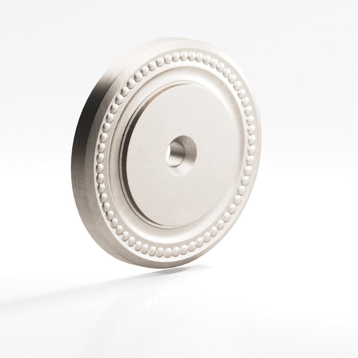 Colonial Bronze B203 Beaded Round Backplate, 1-1/2 in Diameter, for 8-32 Screw - Matte Satin Nickel
