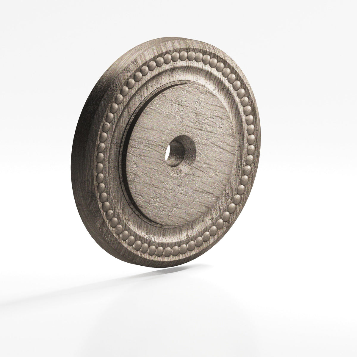 Colonial Bronze B9203 Beaded Round Backplate, 1-1/2 in Diameter, for 1/4-20 Screw - Distressed Pewter