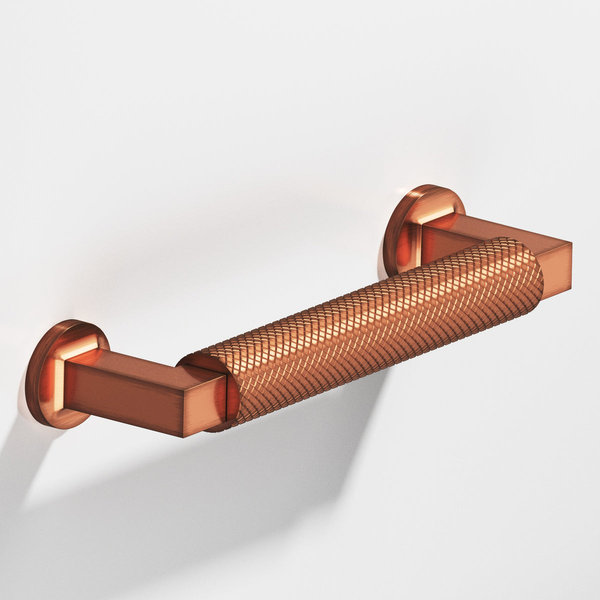 Colonial Bronze 1365 Diamond-Knurled Gropius-Style Pull, 3/4 in Diameter - Antique Copper