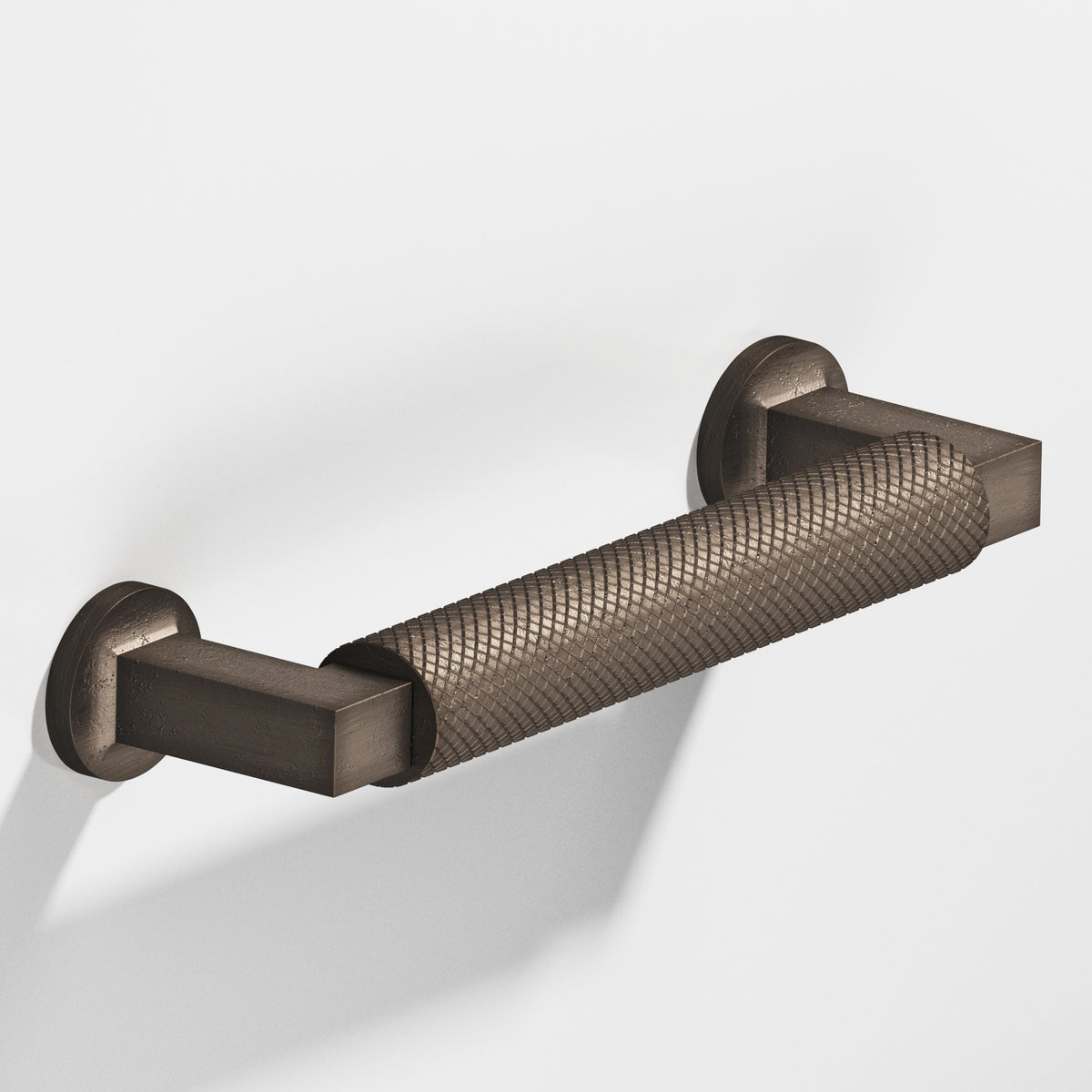Colonial Bronze 1364 Diamond-Knurled Gropius-Style Pull, 5/8 in Diameter - Distressed Pewter