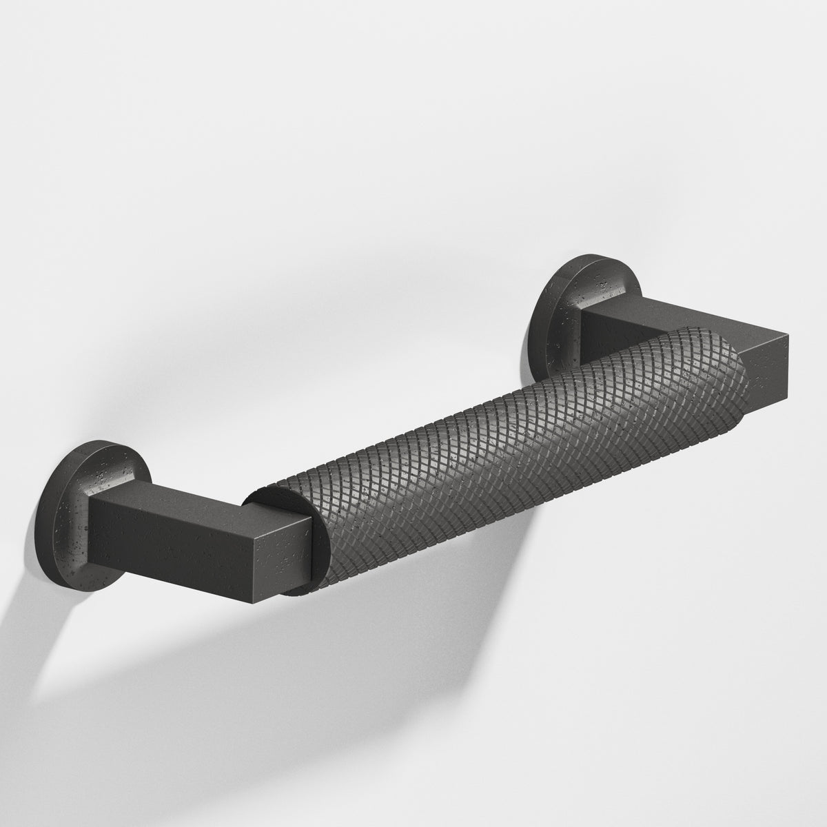 Colonial Bronze 1367 Diamond-Knurled Gropius-Style Appliance and Door Pull, 1-1/4 in Diameter - Distressed Satin Black
