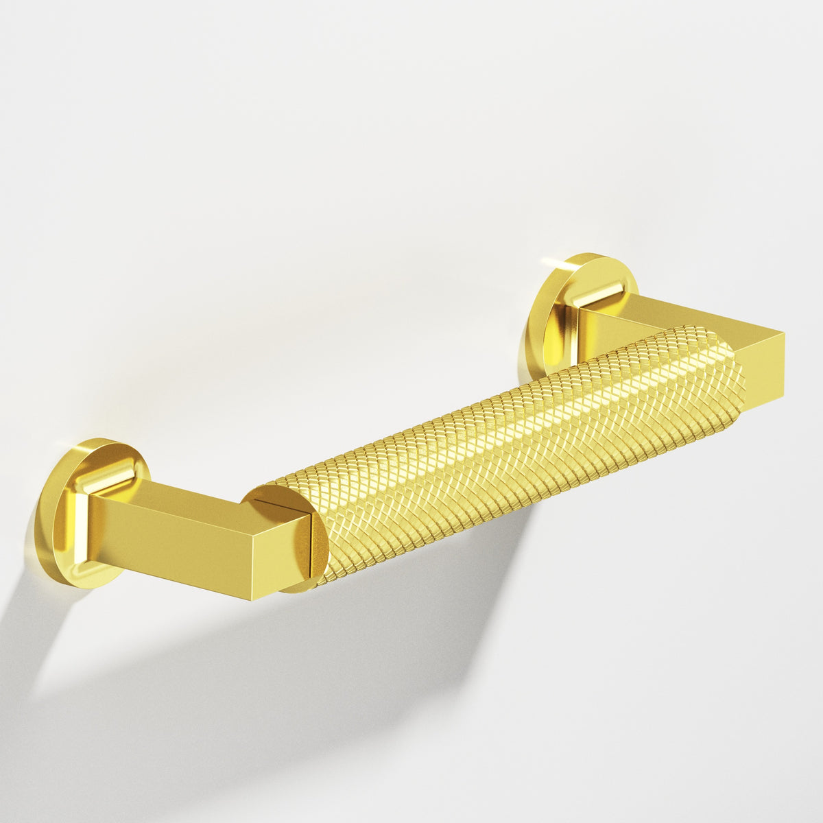 Colonial Bronze 1366 Diamond-Knurled Gropius-Style Pull, 1 in Diameter - French Gold