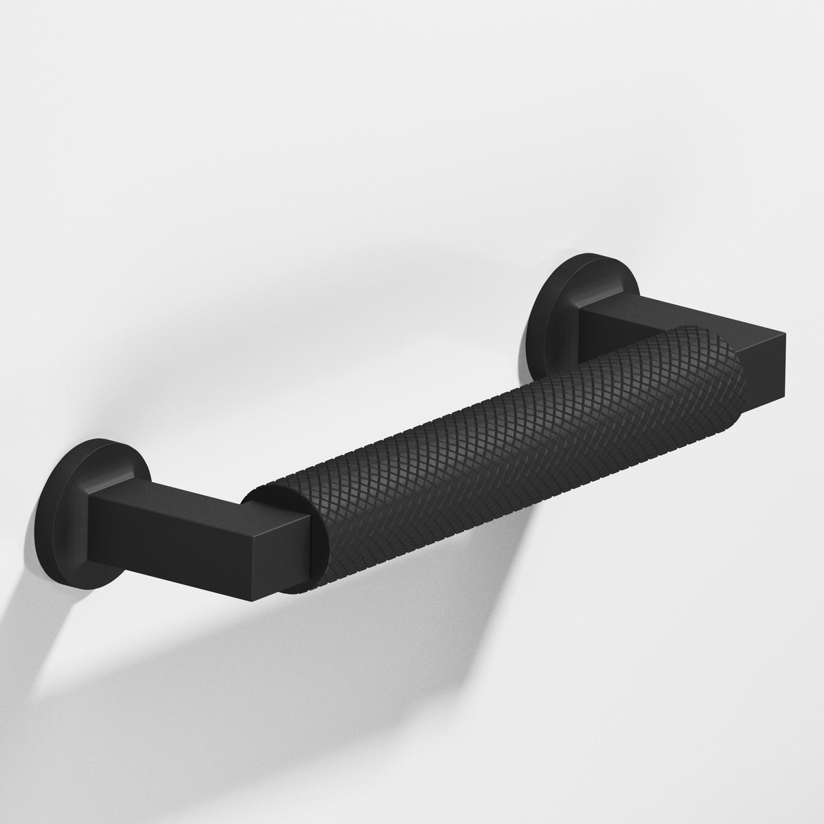 Colonial Bronze 1367 Diamond-Knurled Gropius-Style Appliance and Door Pull, 1-1/4 in Diameter - Matte Satin Black