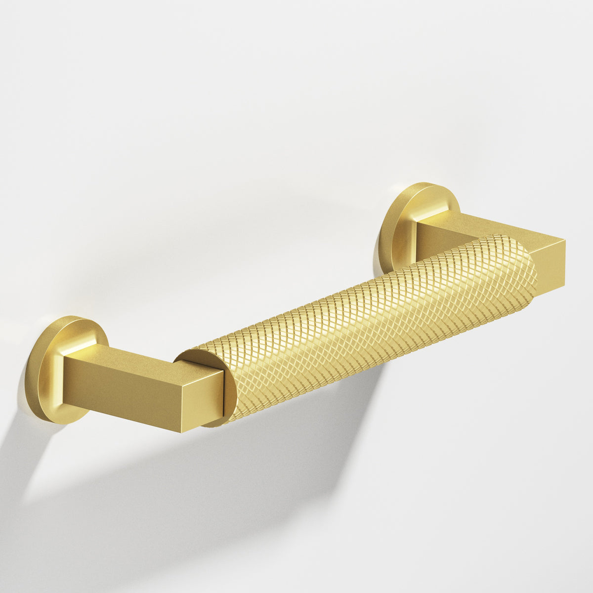 Colonial Bronze 1367 Diamond-Knurled Gropius-Style Appliance and Door Pull, 1-1/4 in Diameter - Matte Satin Brass
