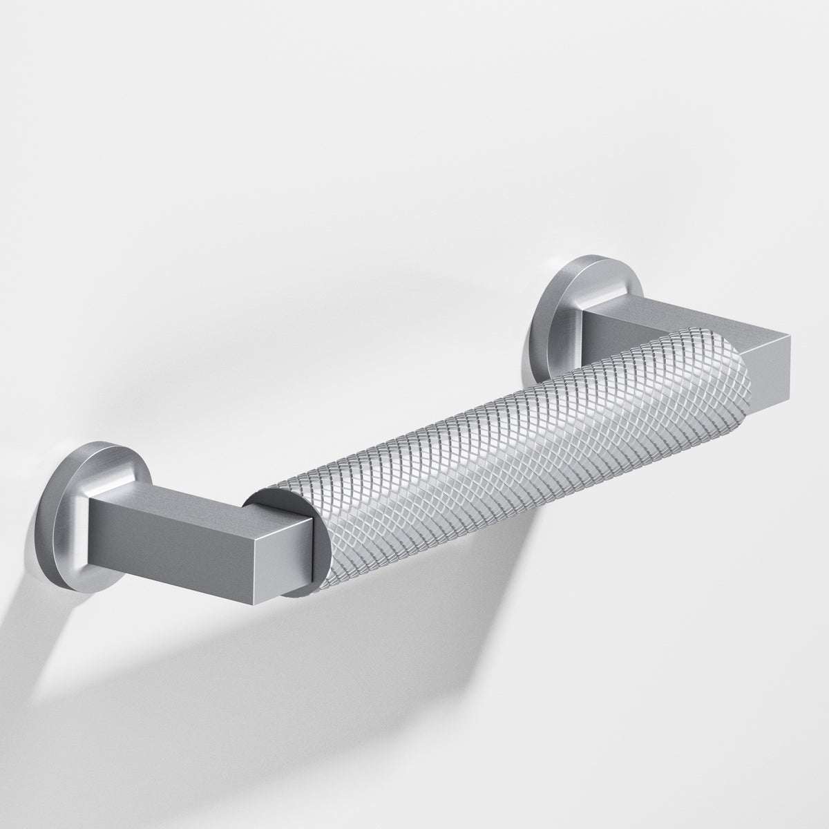 Colonial Bronze 1366 Diamond-Knurled Gropius-Style Pull, 1 in Diameter - Matte Satin Chrome