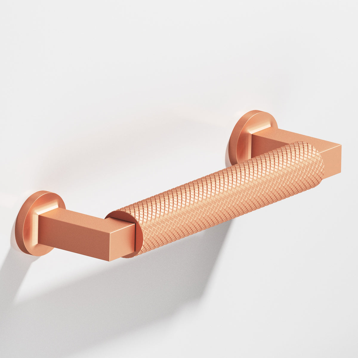 Colonial Bronze 1366 Diamond-Knurled Gropius-Style Pull, 1 in Diameter - Matte Satin Copper