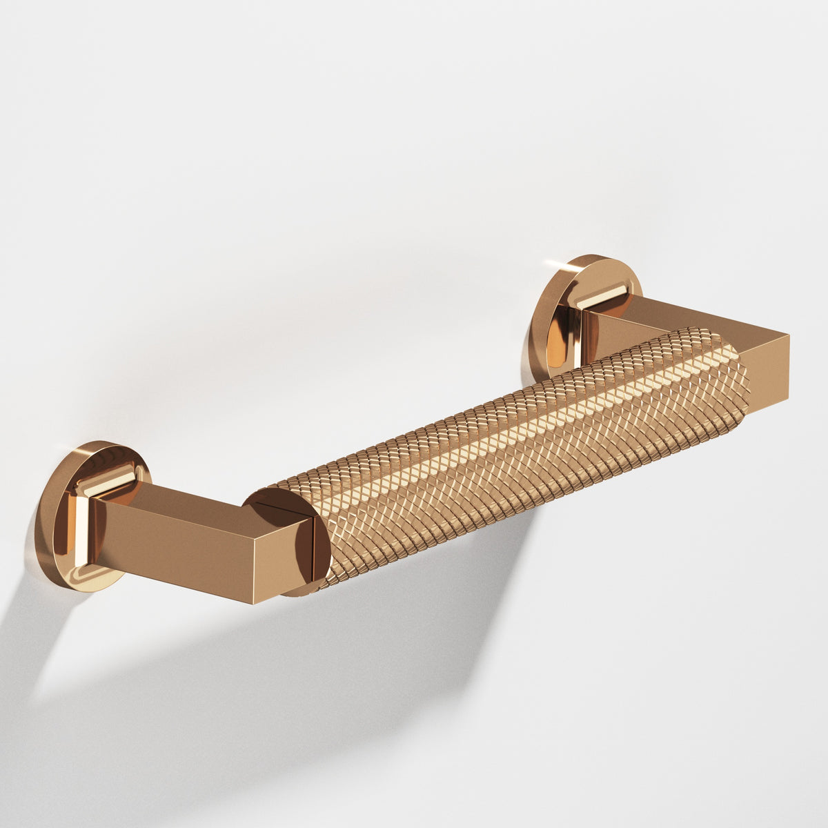 Colonial Bronze 1364 Diamond-Knurled Gropius-Style Pull, 5/8 in Diameter - Polished Bronze