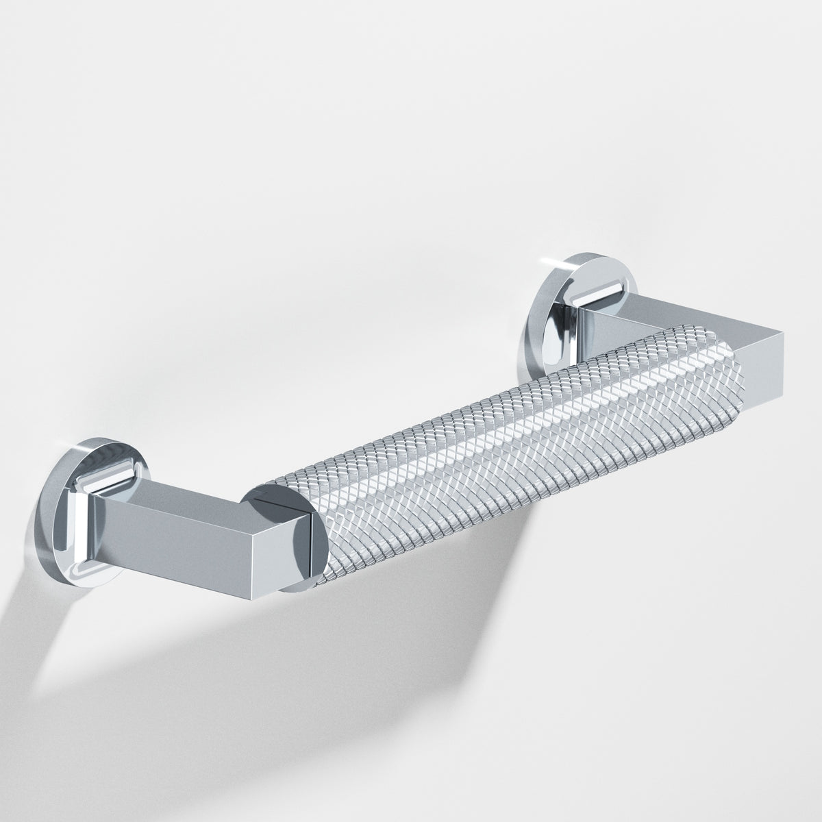 Colonial Bronze 1367 Diamond-Knurled Gropius-Style Appliance and Door Pull, 1-1/4 in Diameter - Polished Chrome