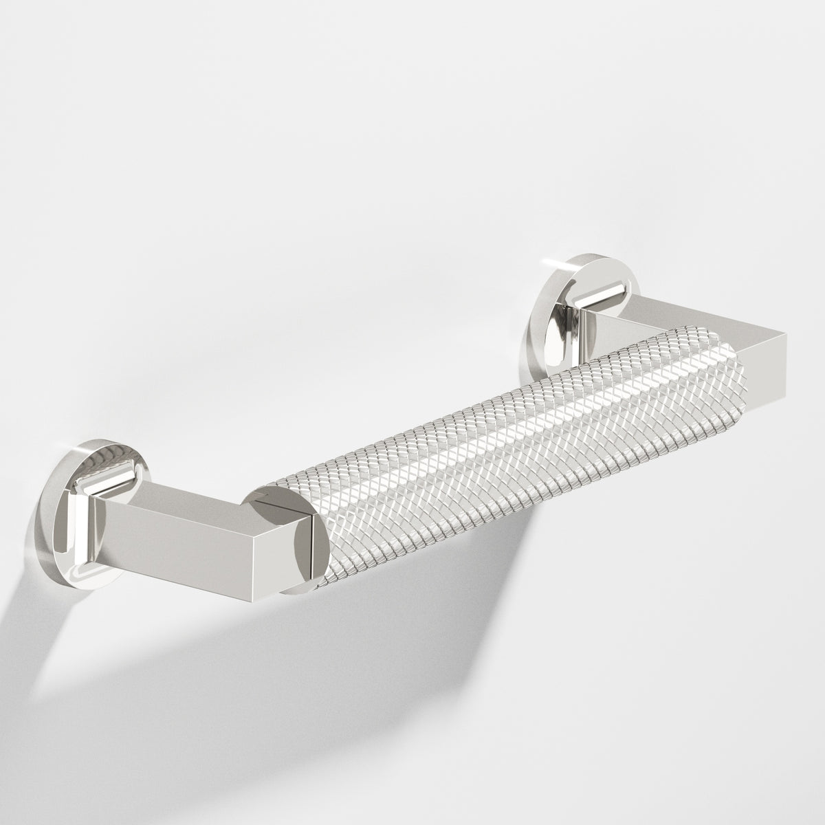 Colonial Bronze 1365 Diamond-Knurled Gropius-Style Pull, 3/4 in Diameter - Polished Nickel