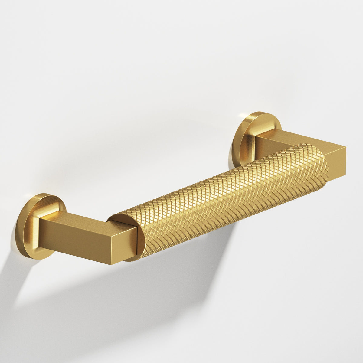Colonial Bronze 1365 Diamond-Knurled Gropius-Style Pull, 3/4 in Diameter - Satin Brass