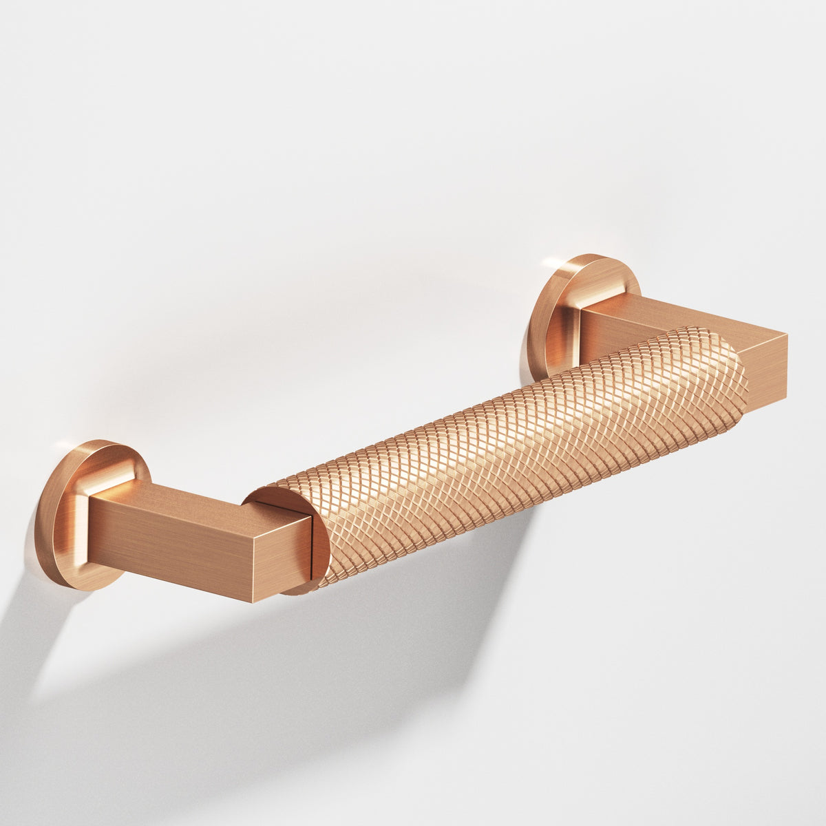 Colonial Bronze 1366 Diamond-Knurled Gropius-Style Pull, 1 in Diameter - Satin Bronze