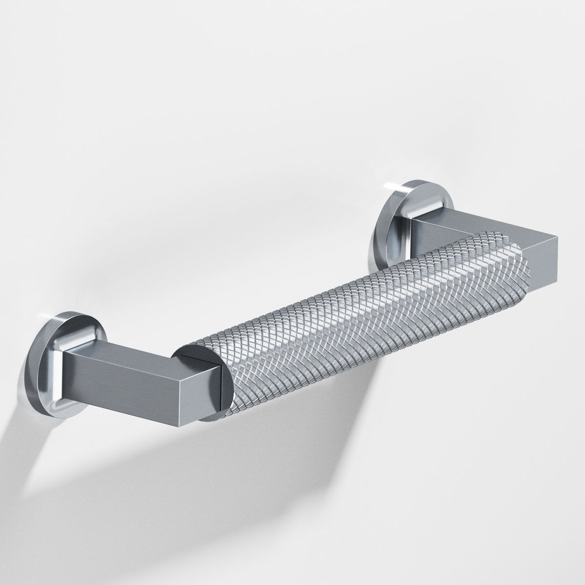 Colonial Bronze 1366 Diamond-Knurled Gropius-Style Pull, 1 in Diameter - Satin Chrome