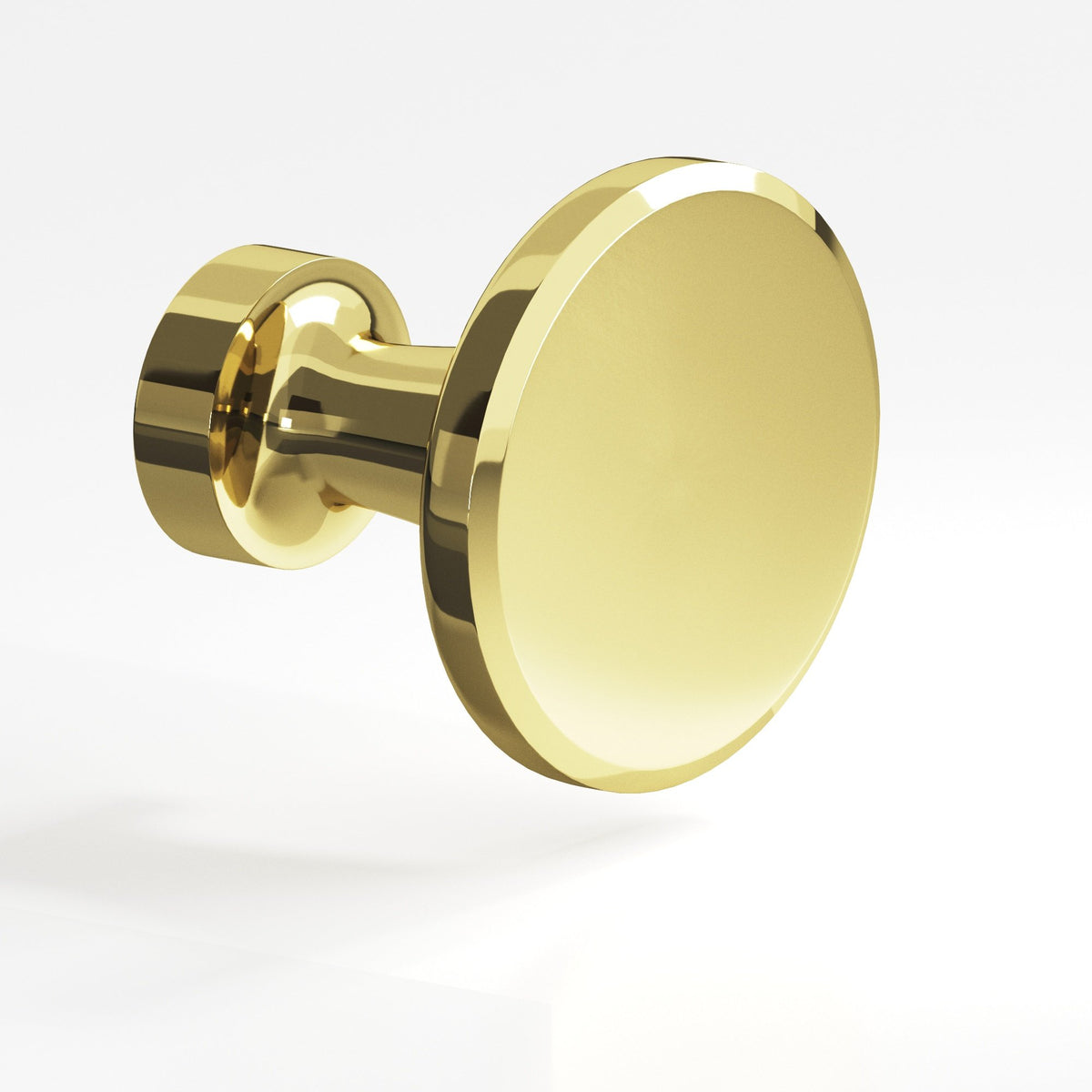 Colonial Bronze 151 Beveled Disc Knob, 1-1/16 in Diameter - Polished Brass