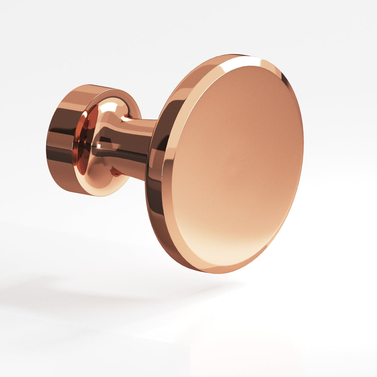 Colonial Bronze 152 Beveled Disc Knob, 1-1/4 in Diameter - Polished Copper