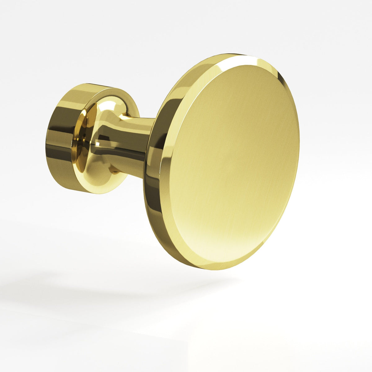 Colonial Bronze 151 Beveled Disc Knob, 1-1/16 in Diameter - Unlacquered Polished Brass