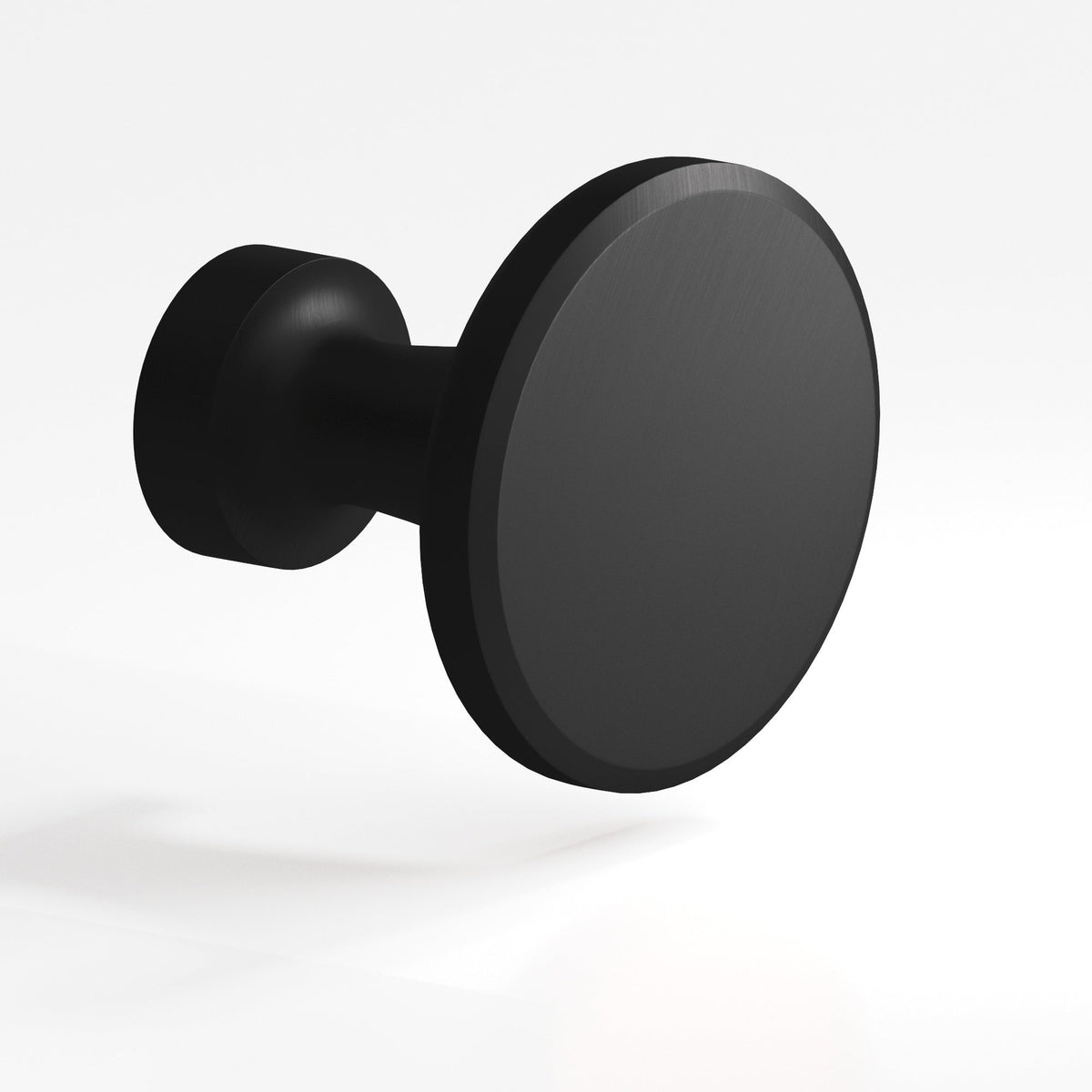 Colonial Bronze 151 Beveled Disc Knob, 1-1/16 in Diameter - Matte Satin Black