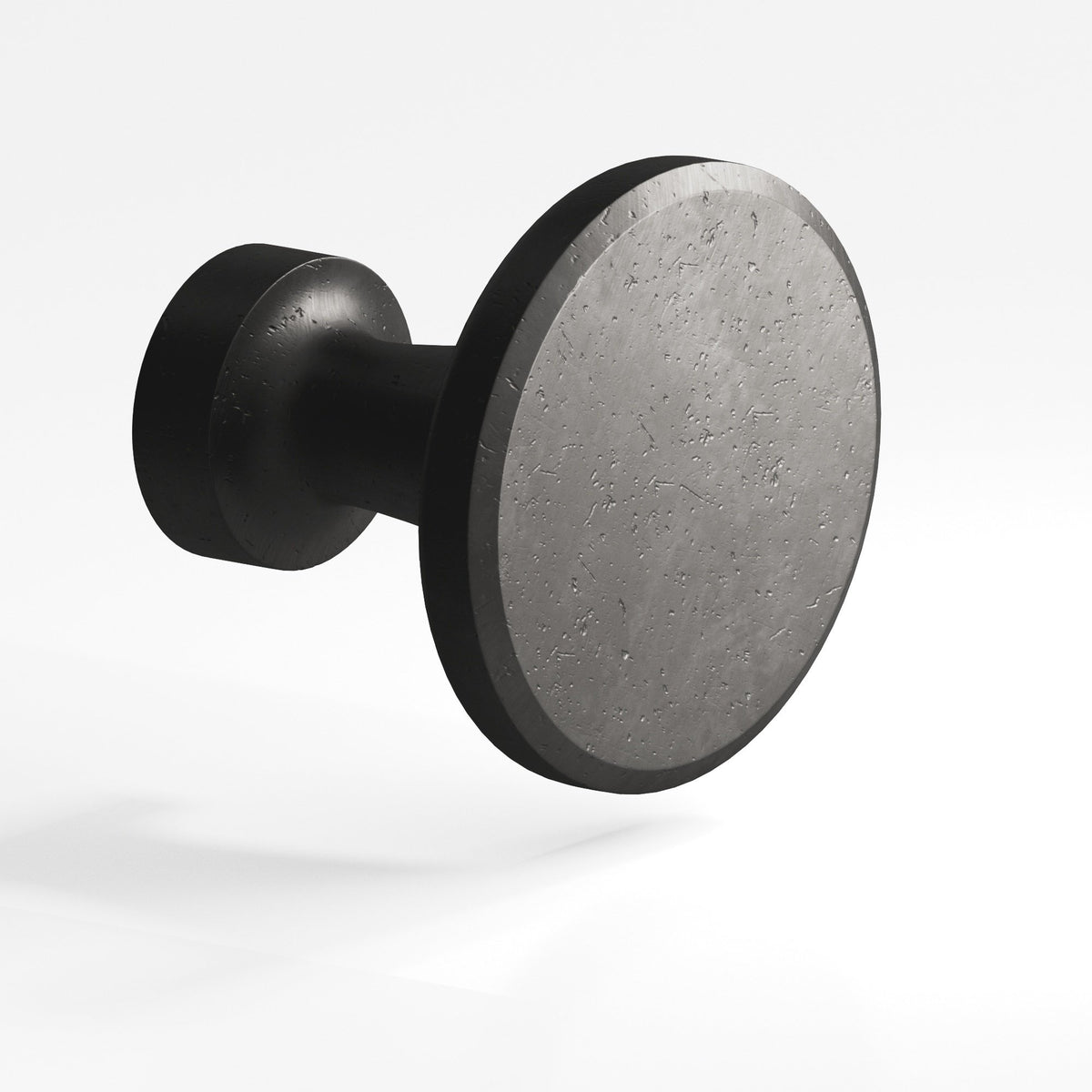 Colonial Bronze 151 Beveled Disc Knob, 1-1/16 in Diameter - Distressed Satin Black