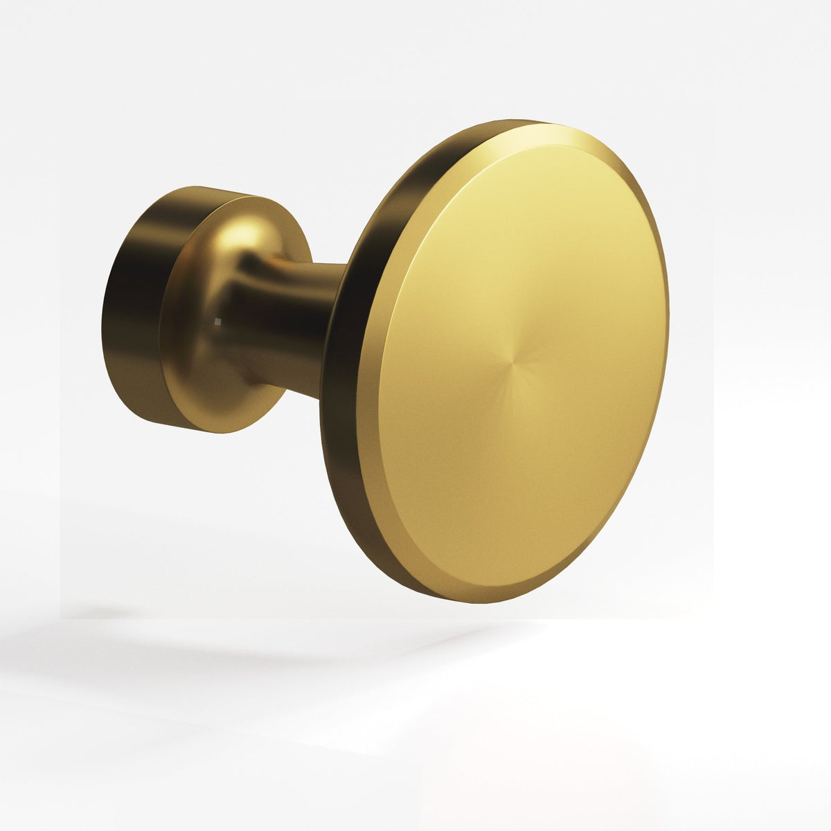 Colonial Bronze 152 Beveled Disc Knob, 1-1/4 in Diameter - Satin Brass