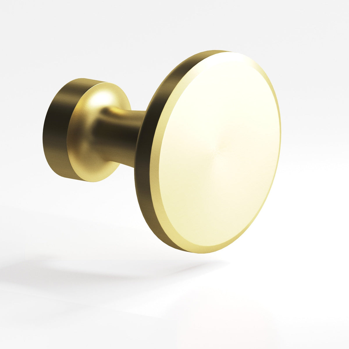 Colonial Bronze 152 Beveled Disc Knob, 1-1/4 in Diameter - Matte Satin Brass