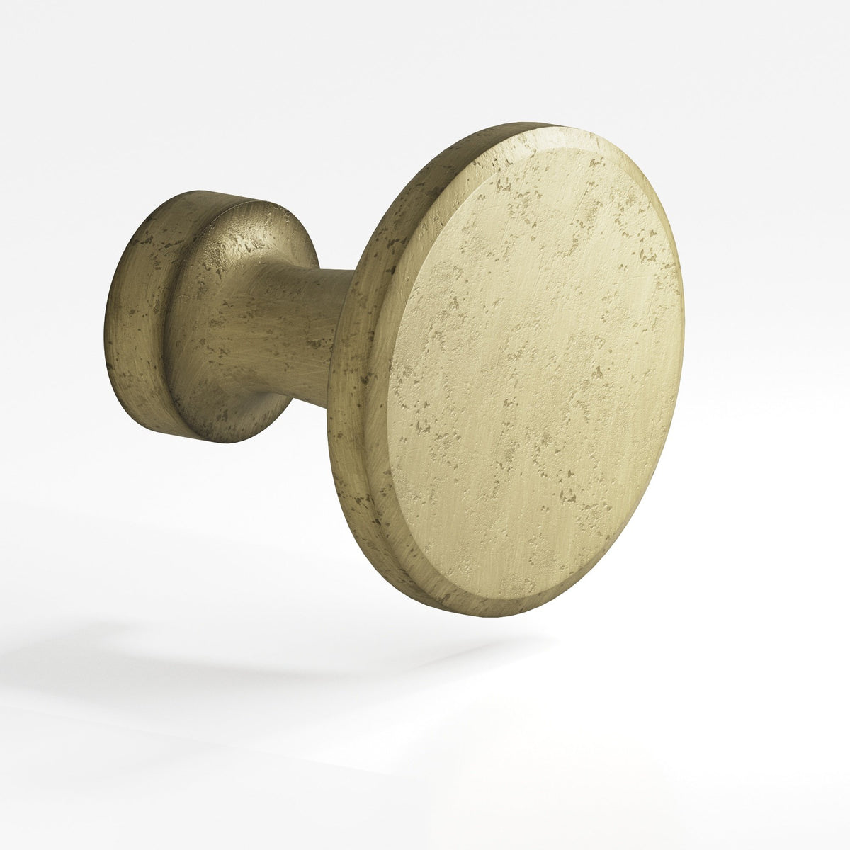 Colonial Bronze 151 Beveled Disc Knob, 1-1/16 in Diameter - Distressed Antique Brass