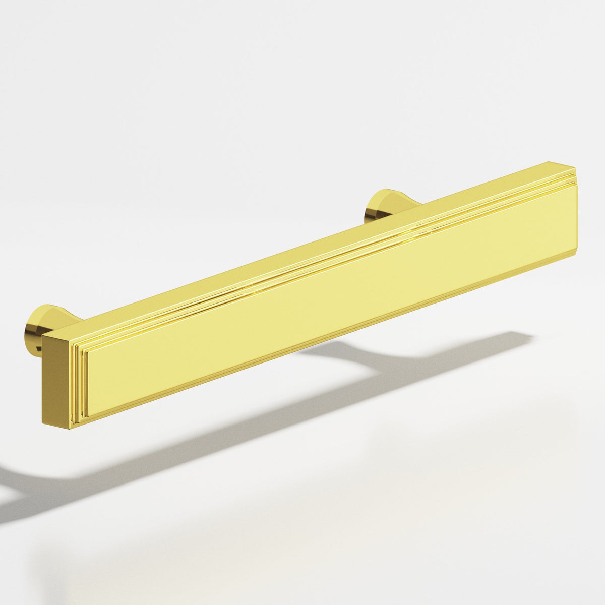 Colonial Bronze 941 Stepped Rectangular Pull with Flared Posts, 3/4 x 3/8 in Cross Section - French Gold