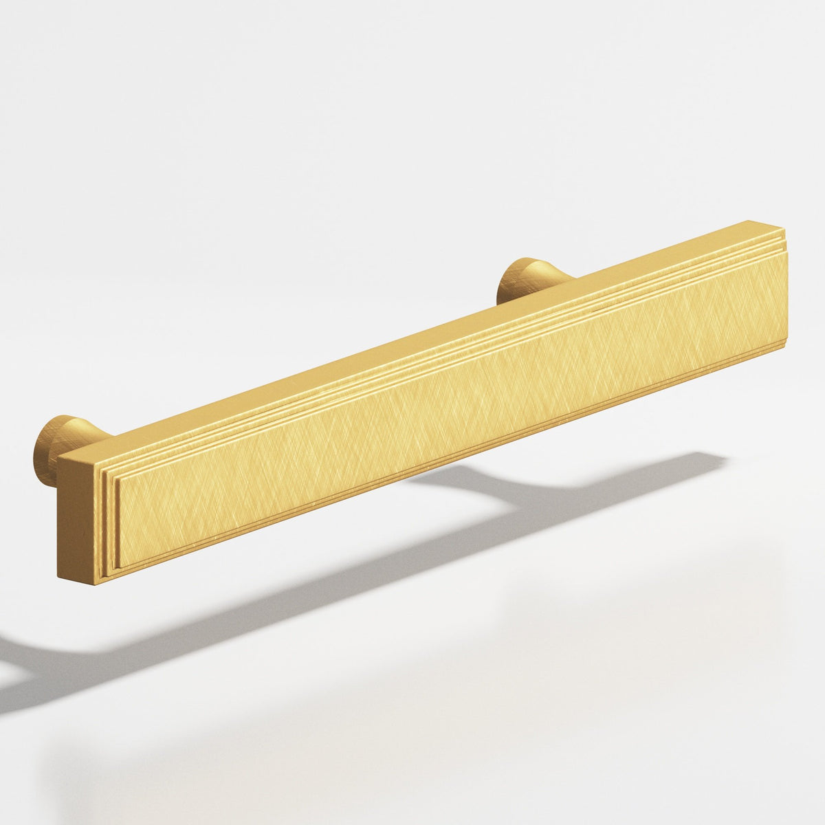 Colonial Bronze 941 Stepped Rectangular Pull with Flared Posts, 3/4 x 3/8 in Cross Section - Weathered Brass