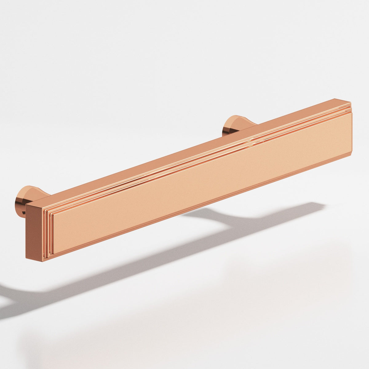 Colonial Bronze 941 Stepped Rectangular Pull with Flared Posts, 3/4 x 3/8 in Cross Section - Polished Copper
