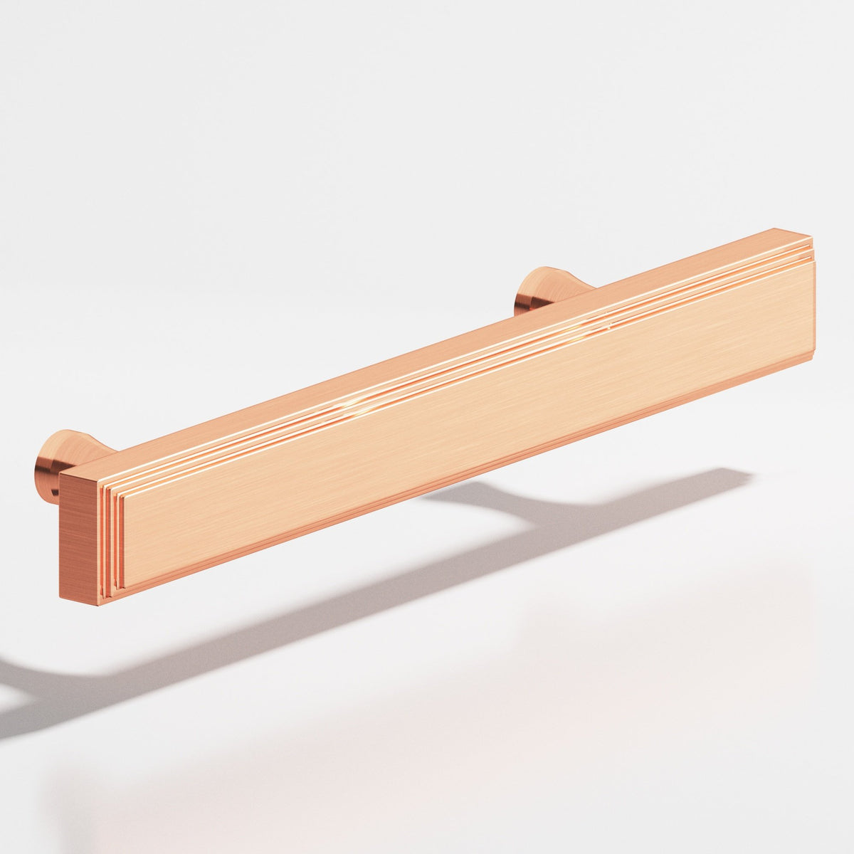 Colonial Bronze 941 Stepped Rectangular Pull with Flared Posts, 3/4 x 3/8 in Cross Section - Satin Copper