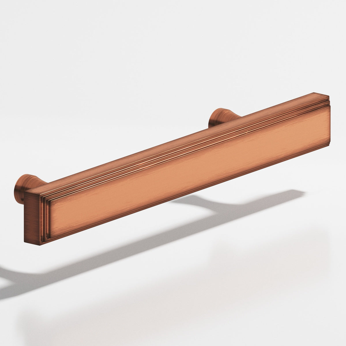 Colonial Bronze 941 Stepped Rectangular Pull with Flared Posts, 3/4 x 3/8 in Cross Section - Antique Copper