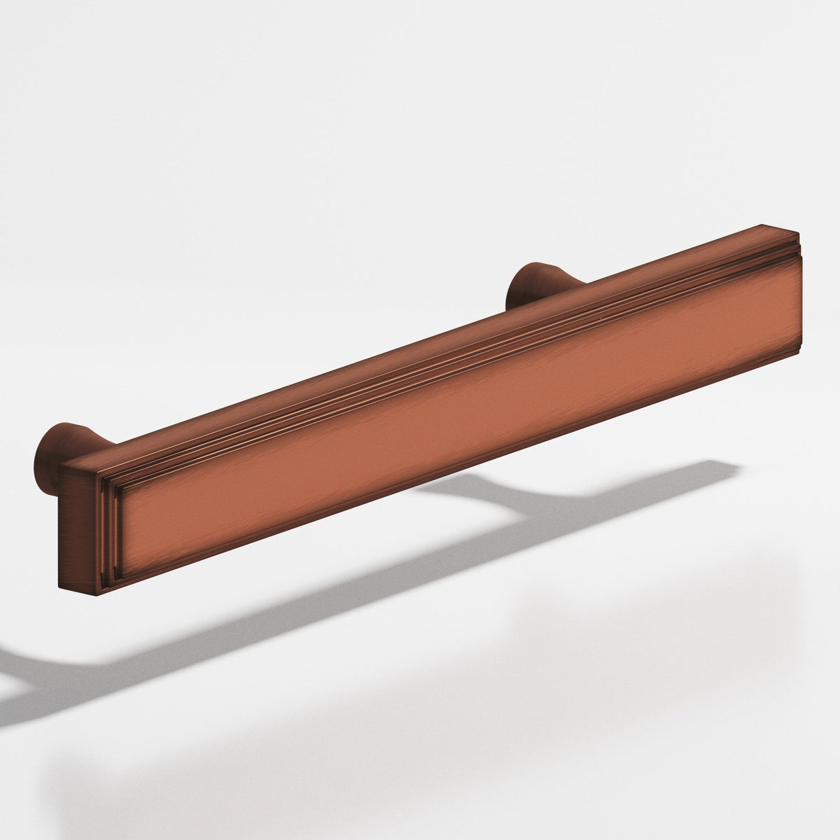 Colonial Bronze 941 Stepped Rectangular Pull with Flared Posts, 3/4 x 3/8 in Cross Section - Matte Antique Copper