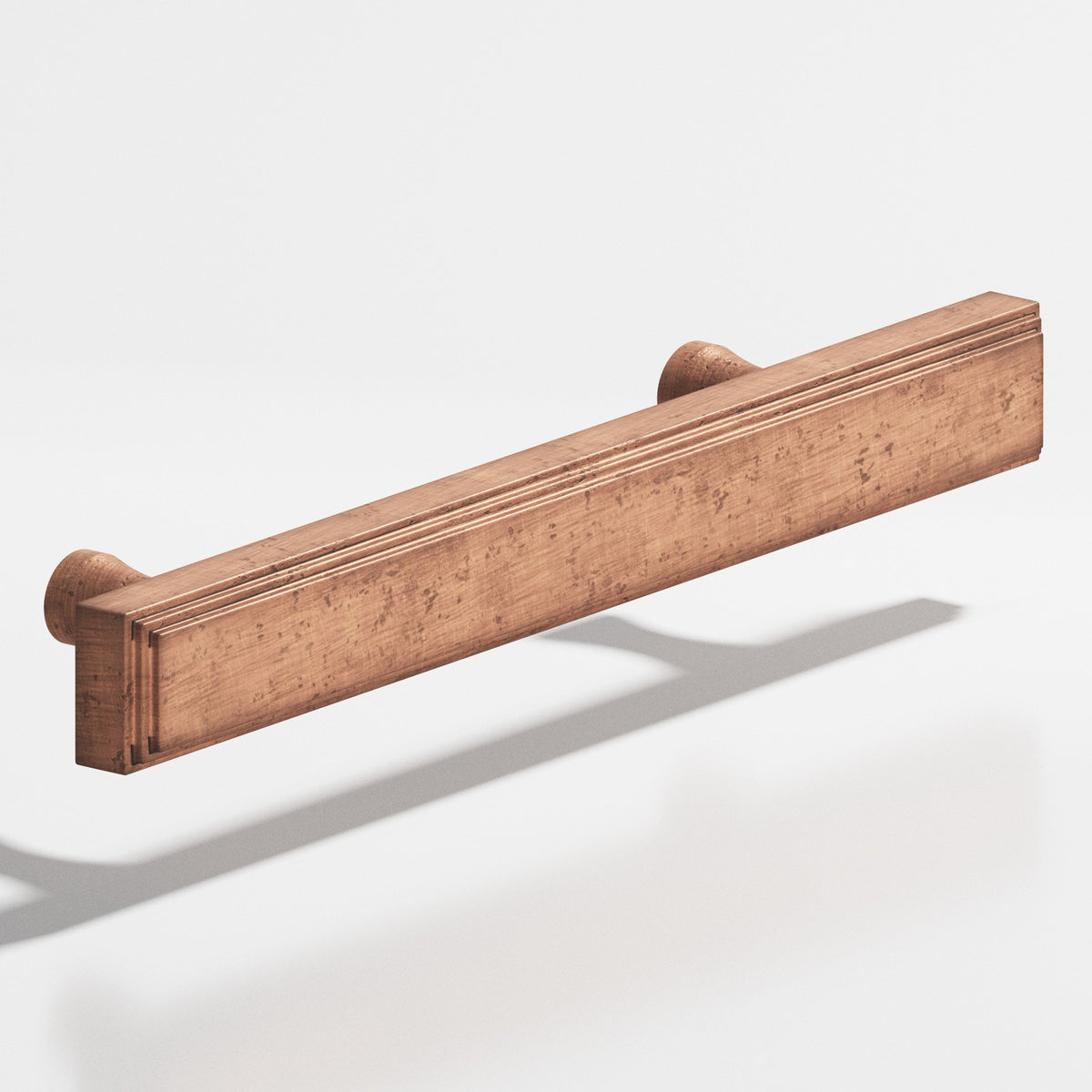Colonial Bronze 941 Stepped Rectangular Pull with Flared Posts, 3/4 x 3/8 in Cross Section - Distressed Antique Copper