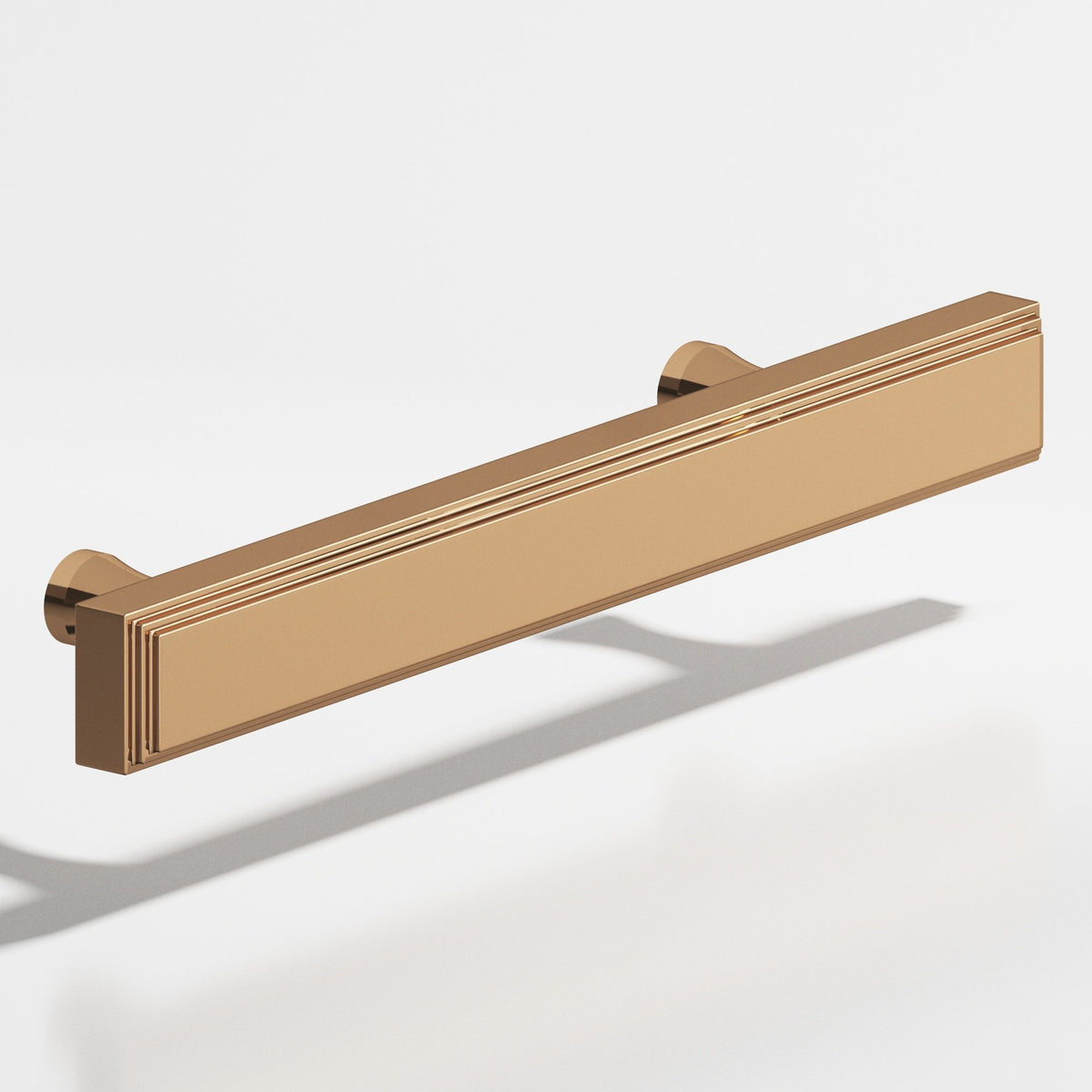 Colonial Bronze 941 Stepped Rectangular Pull with Flared Posts, 3/4 x 3/8 in Cross Section - Polished Bronze