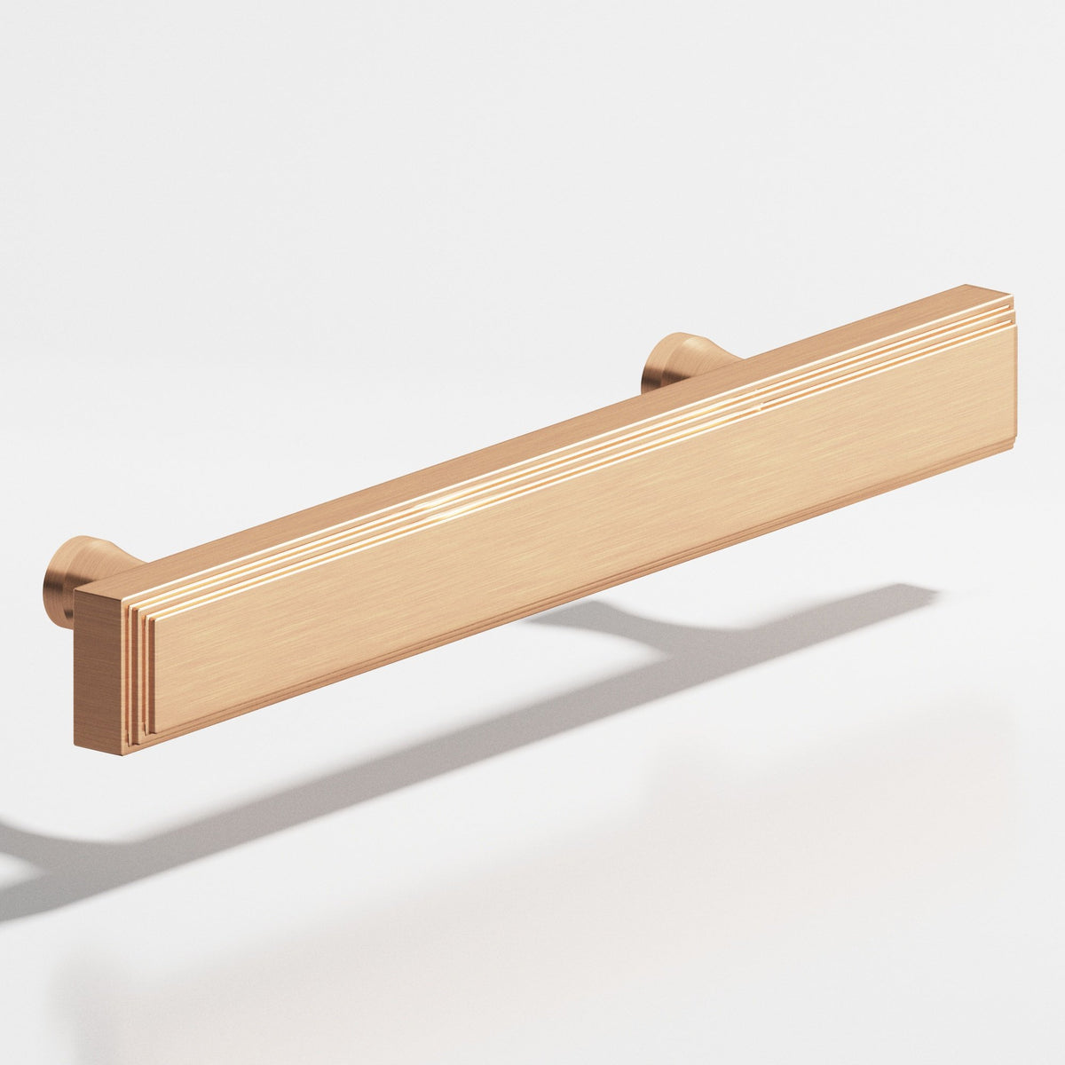 Colonial Bronze 941 Stepped Rectangular Pull with Flared Posts, 3/4 x 3/8 in Cross Section - Satin Bronze