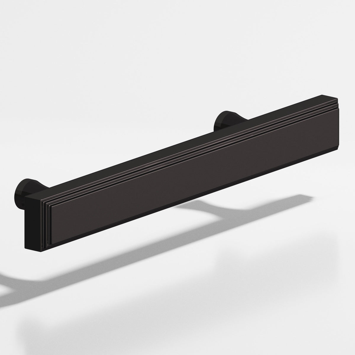 Colonial Bronze 941 Stepped Rectangular Pull with Flared Posts, 3/4 x 3/8 in Cross Section - Satin Black