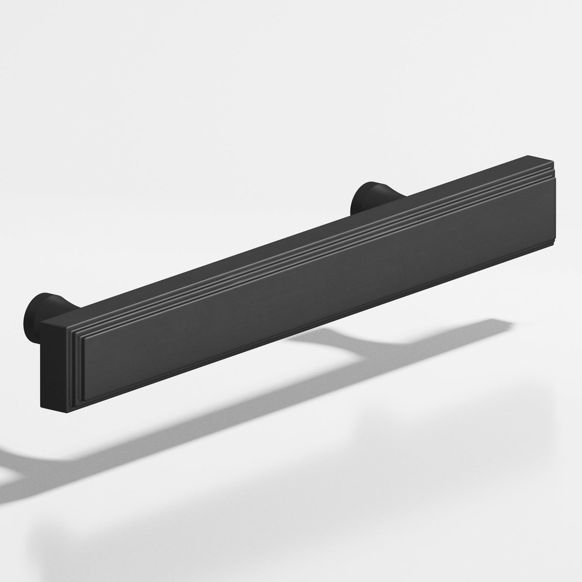 Colonial Bronze 941 Stepped Rectangular Pull with Flared Posts, 3/4 x 3/8 in Cross Section - Matte Satin Black